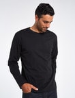 Chisel Long-Sleeve Crew-Neck Tee, Black product photo