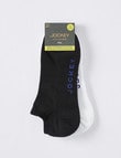 Jockey 24/7 Trainer Sock, 2-Pack, Black/White product photo View 02 S