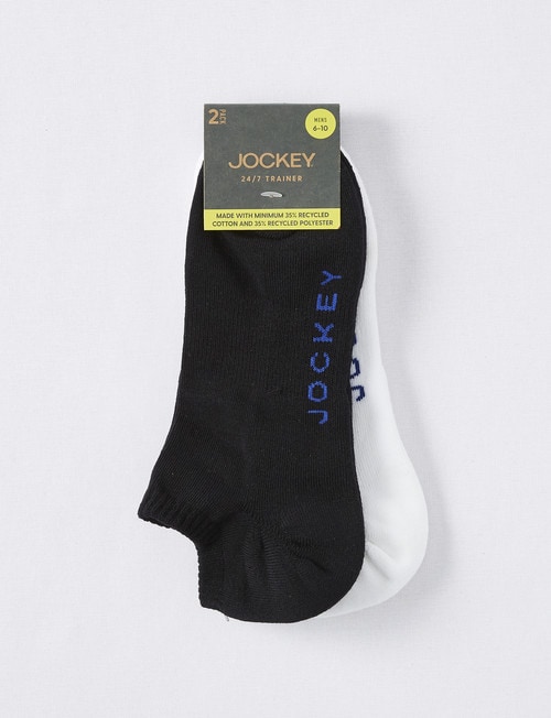 Jockey 24/7 Trainer Sock, 2-Pack, Black/White product photo View 02 L
