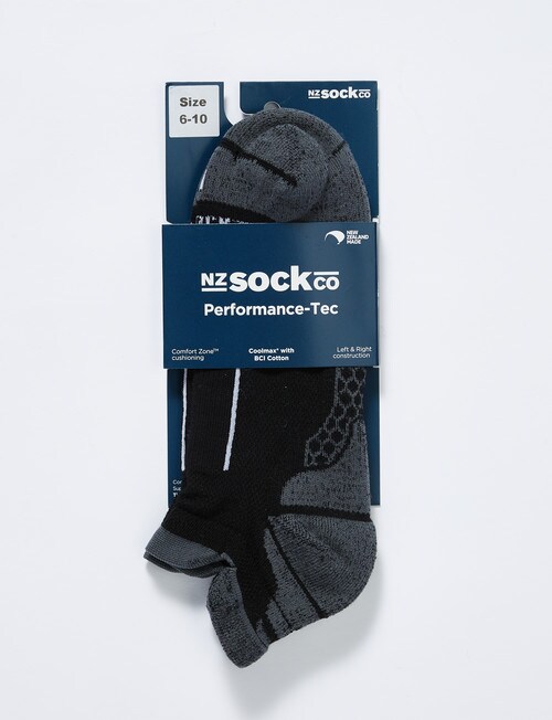 NZ Athletic NZ Sock Co Performance-Tec Low Cut Sock, Black product photo View 02 L