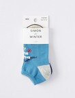 Simon De Winter Bugs Trainer Sock, 3-Pack, Blue, Grey & Yellow product photo View 02 S
