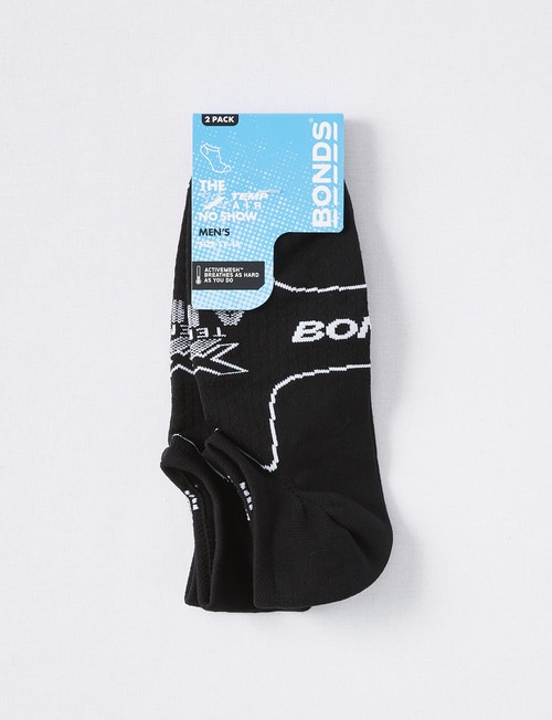 Bonds X-Temp Air No Show Sock, 2-Pack, Black product photo View 02 L