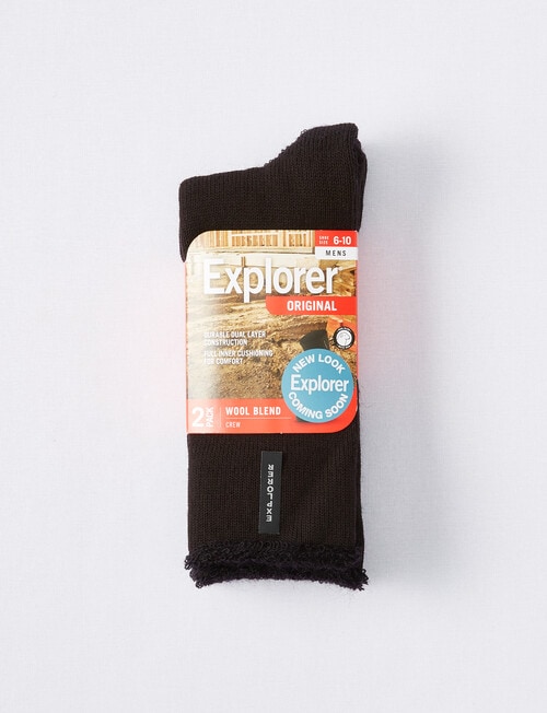 Bonds Original Wool Crew Sock, 2-Pack, Black product photo View 02 L
