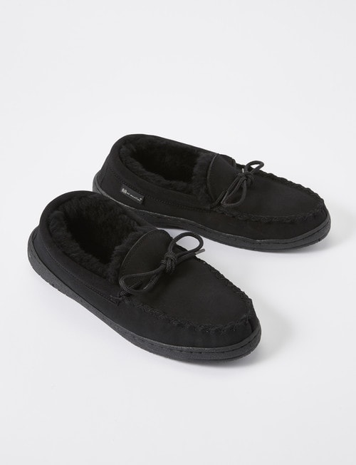 Mi Woollies Moccasin Slipper 208, Black 