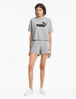 Puma Cropped Logo Tee, Light Gray Heather product photo View 03 S