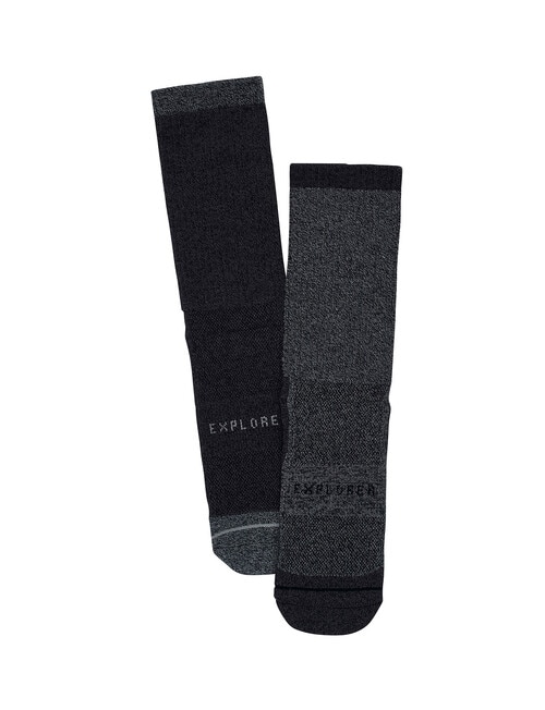 Bonds Explorer Everday Tough Crew Sock, 2-Pack, Black product photo