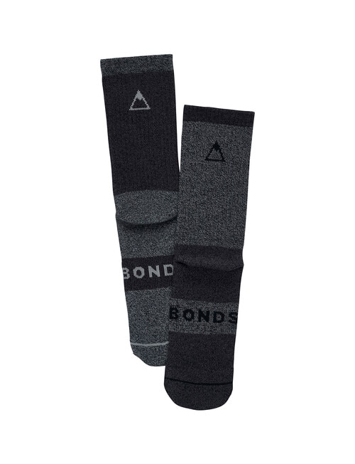 Bonds Explorer Everday Tough Crew Sock, 2-Pack, Black product photo View 02 L