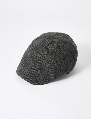 Laidlaw + Leeds Check Driver's Cap, Charcoal product photo