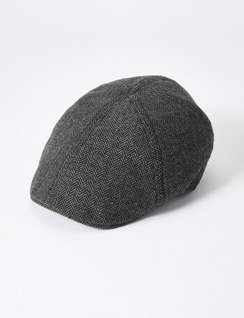 Laidlaw + Leeds Herringbone Driver's Cap, Dark Grey product photo
