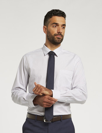 Chisel Formal Bracket Long-Sleeve Shirt, White product photo