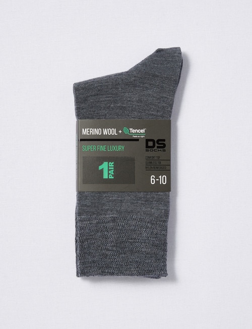 DS Socks Super Fine Merino Sock, Grey product photo View 02 L
