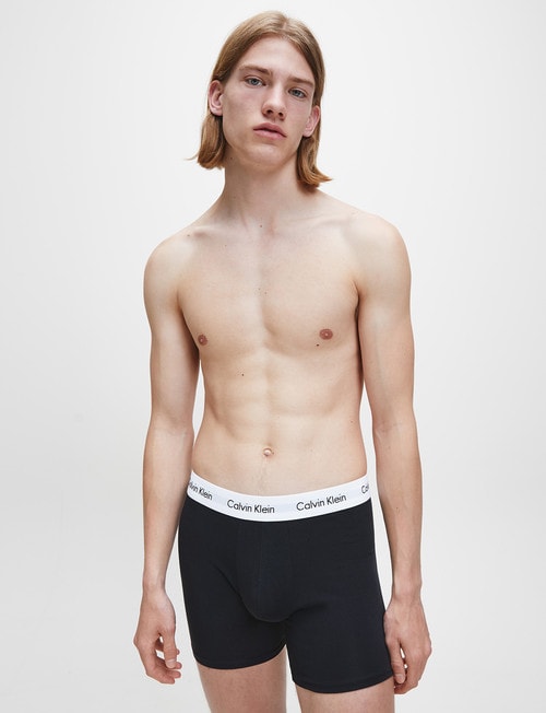 Calvin Klein Cotton Stretch Boxer Brief, 3-Pack, Black - Underwear
