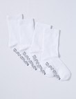 Bonds Logo Light Quarter-Crew Sock, 4-Pack, White product photo