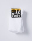 Bonds Logo Light Quarter-Crew Sock, 4-Pack, White product photo View 02 S