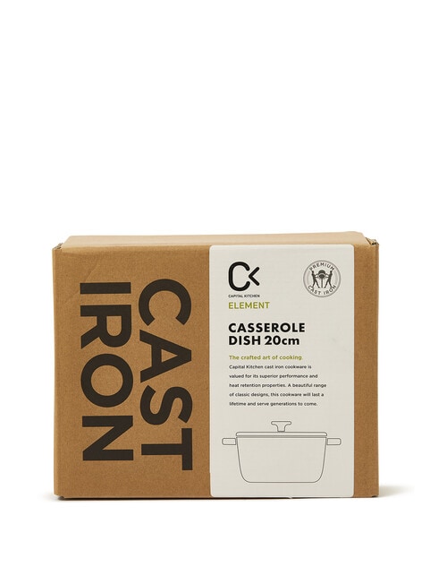 Capital Kitchen Element Cast Iron Casserole, White, 20cm, 2.4L product photo View 04 L
