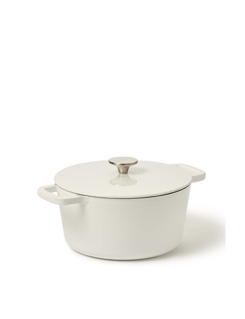 Capital Kitchen Element Cast Iron Casserole, White, 24cm, 4L product photo