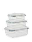 Cuisine::pro Pure Glass Storage Container, Set of 3 product photo