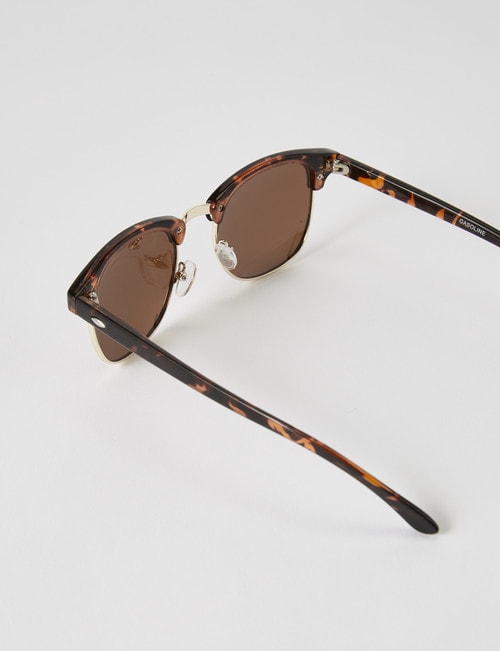 Gasoline Frameless Tortoiseshell Sunglasses, Brown product photo View 03 L