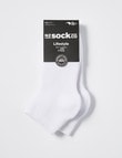 NZ Sock Co. Cushioned Cotton Trainer Anklet Sock, 2-Pack, White product photo View 02 S
