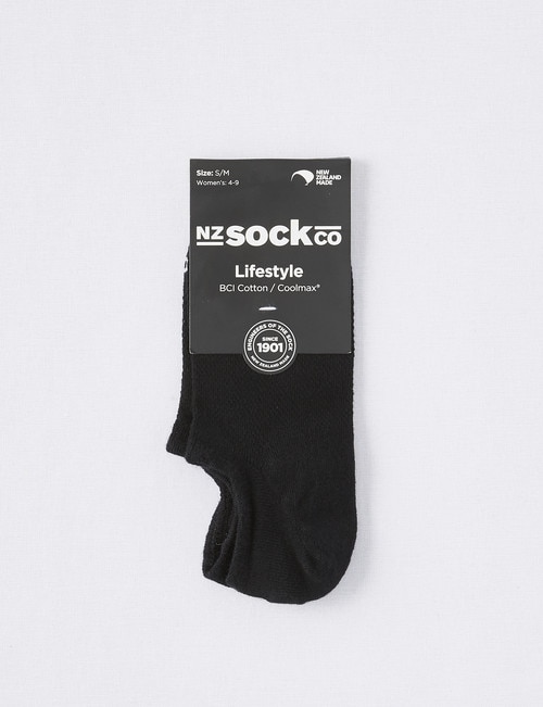 NZ Sock Co. Mesh Cotton/Coolmax Liner Sock, Black product photo View 02 L