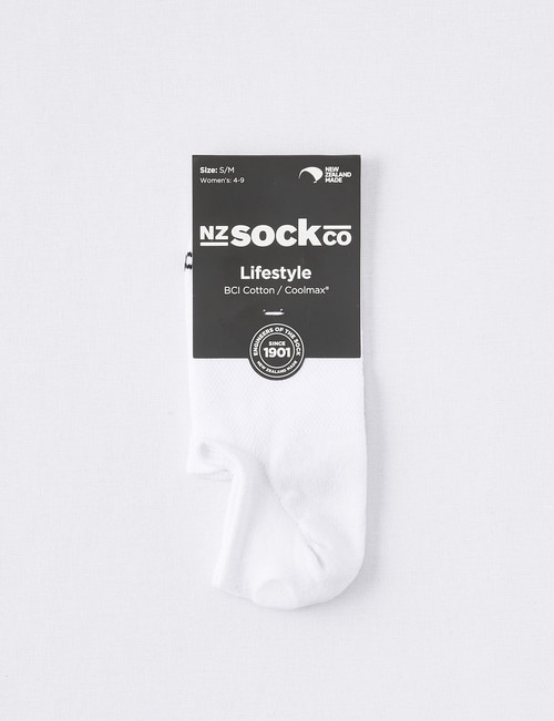 NZ Sock Co. Mesh Coolmax Cotton Liner Socks, White product photo View 02 L