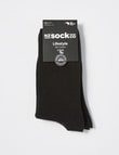 NZ Sock Co. Comfort Roll-Top Cotton Crew Sock, 2-Pack, Black product photo View 02 S