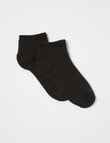 NZ Sock Co. Cushioned Cotton Trainer Anklet Sock, 2-Pack, Black product photo