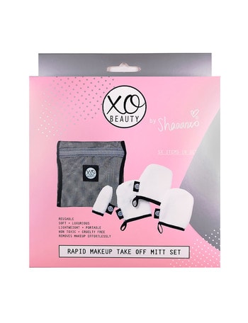 xoBeauty Rapid Makeup Take Off Mitt Set, Makeup Remover, 5-Piece product photo