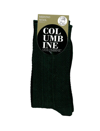 Columbine Merino Cable Crew Sock, Black, 9-11 product photo