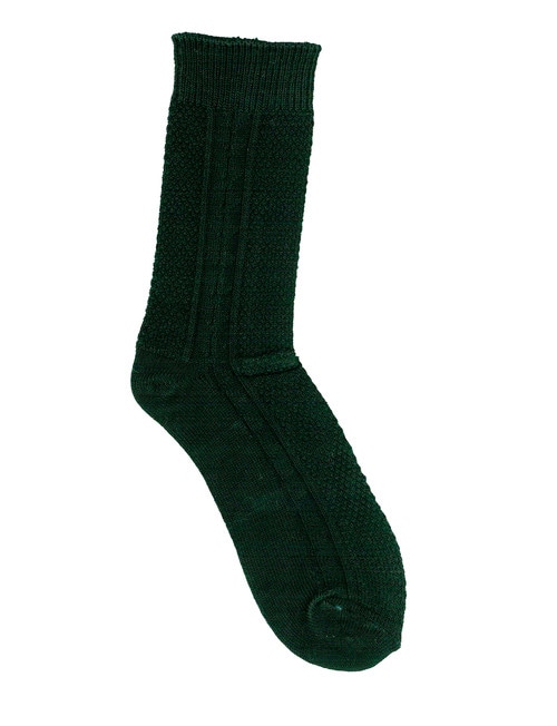 Columbine Merino Cable Crew Sock, Black, 9-11 product photo View 02 L