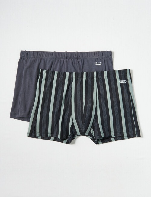 Jockey Skants Stripe Trunk, 2-Pack, Grey & Green product photo
