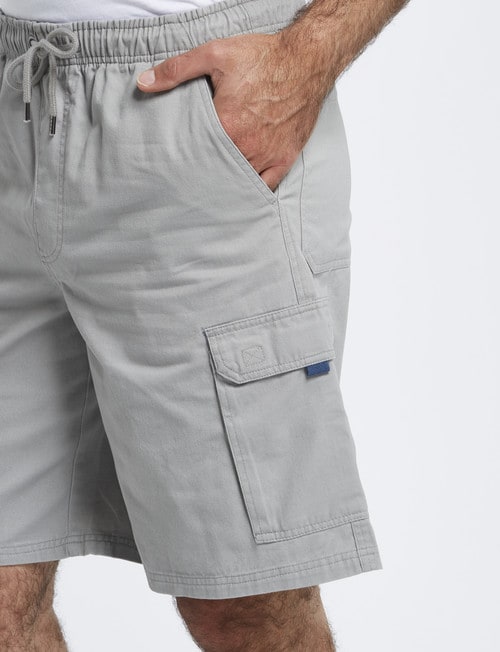 Chisel Elastic Waist Cargo Short, Light Grey product photo View 04 L