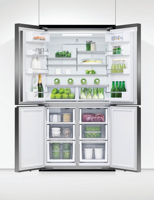Fisher & Paykel 605L Quad Door Fridge With Ice & Water, Black, RF605QZUVB1 product photo View 07 L