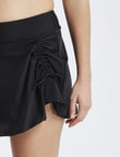 Zest Resort Essential Ruched Swim Skort, Black product photo View 03 S