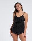 Zest Resort Essential Laser-Cut Tankini Top, Black product photo