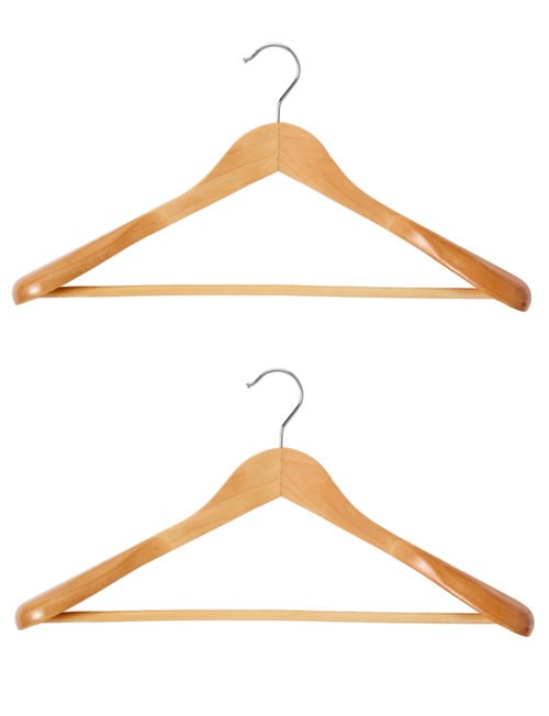 Haven Essentials Cintre Wooden Jacket Hanger, Set-of-2, Natural product photo