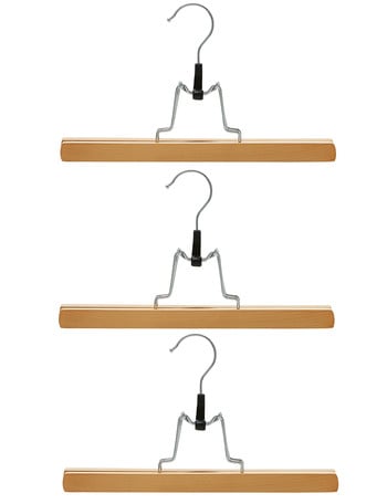 Haven Essentials Cintre Wood Clip Hanger, Natural, Set-of-3 product photo