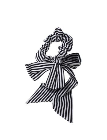 Adorn by Mae Elastics Scrunchie, Black and White Bow product photo