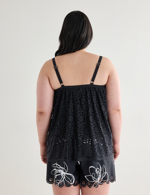 Zest Resort Curve Essentials Laser-Cut Tankini, Black product photo View 02 L