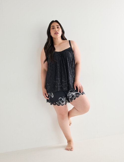 Zest Resort Curve Essentials Laser-Cut Tankini, Black product photo View 03 L