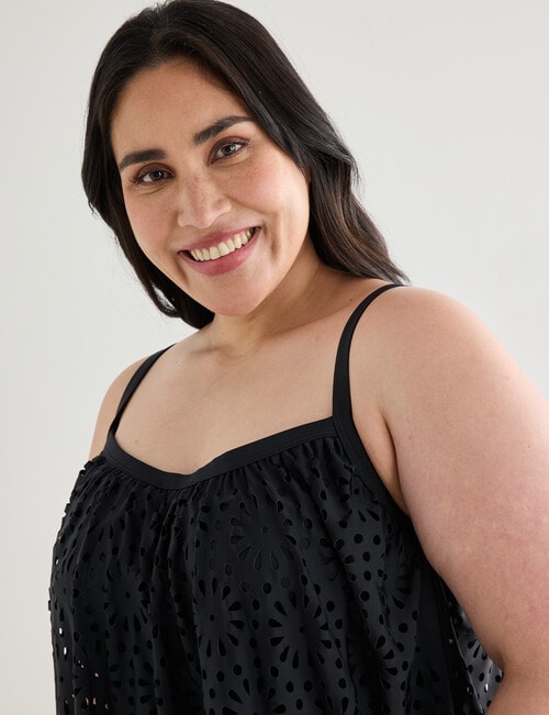 Zest Resort Curve Essentials Laser-Cut Tankini, Black product photo View 04 L