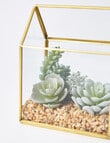 M&Co Brass Terrarium House, Green product photo View 02 S