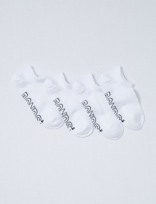 Bonds Logo Light No-Show Sock, 4-Pack, White product photo