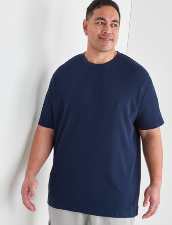 Tarnish King Size Short Sleeve Waffle Tee, Navy product photo