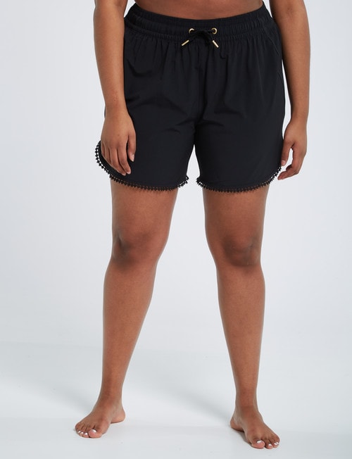Zest Resort Curve Trim Boardshort, Black product photo