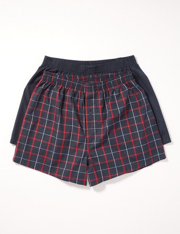 Chisel Cotton Boxer, 2-Pack, Navy & Red product photo