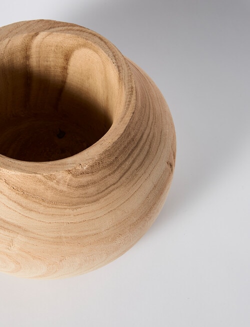 M&Co Wood Vase, Short product photo View 03 L