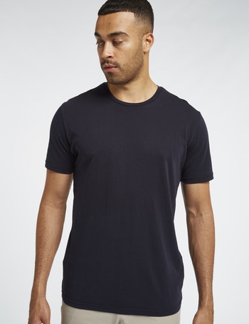 L+L Short-Sleeve Combed Cotton Tee, Navy product photo