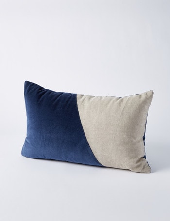 M&Co Valencia Velvet Lumbar Cushion, Indigo product photo
