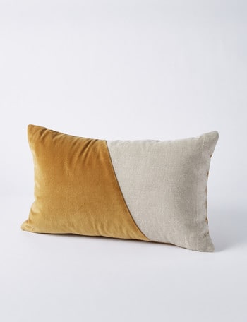 M&Co Valencia Velvet Lumbar Cushion, Gold product photo